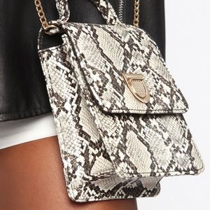Fashion Nova Selena Animal Print Cross Body Bag-Black and White
